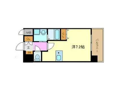 プレサンス名古屋駅前(ワンルーム/5階)の間取り写真