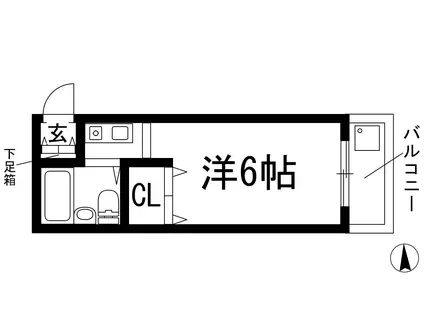 プティメゾン花屋敷(ワンルーム/2階)の間取り写真