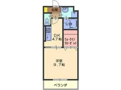 ポーラスター(1DK/4階)の間取り写真