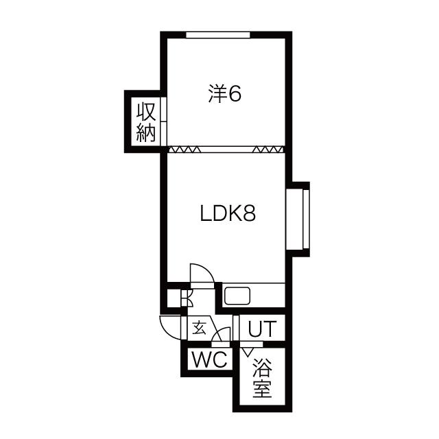 プレミエール南郷C(1LDK/2階)の間取り写真