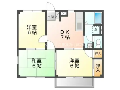 パークサイド西小鷹野III(3DK/2階)の間取り写真