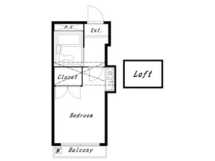 TKハイツ(1K/2階)の間取り写真