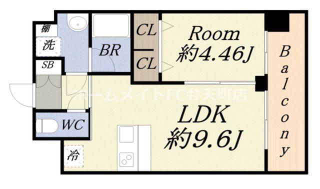 プレジオ弁天町ASIAN(1LDK/7階)の間取り写真