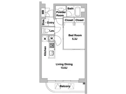 プライム・アーバン恵比寿(1LDK/3階)の間取り写真