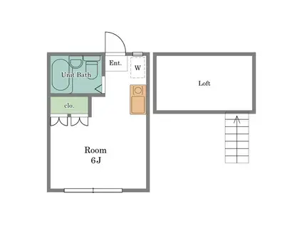 ロッケンハウスA(ワンルーム/1階)の間取り写真