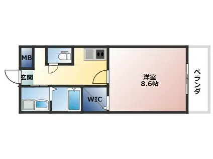 ダヴィデ(1K/3階)の間取り写真