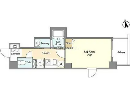 ラティエラ横濱天王町(1K/4階)の間取り写真