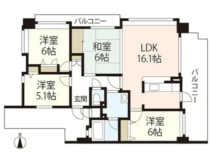 フローレンス吉島東(4LDK/11階)の間取り写真