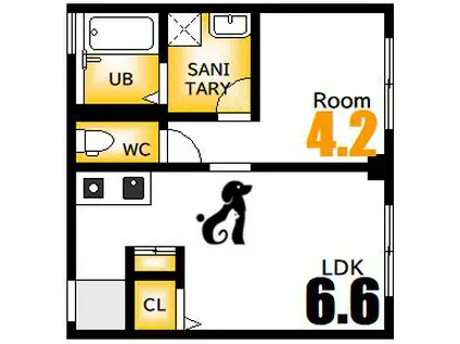 M TERRACE住吉(1LDK/4階)の間取り写真