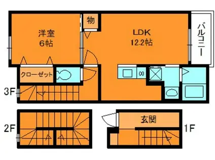 ルミエール(1LDK/3階)の間取り写真