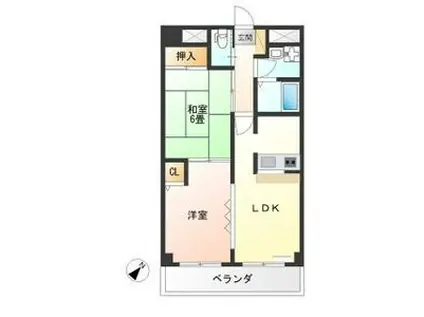 優泰佳ガーデンコート(2LDK/4階)の間取り写真