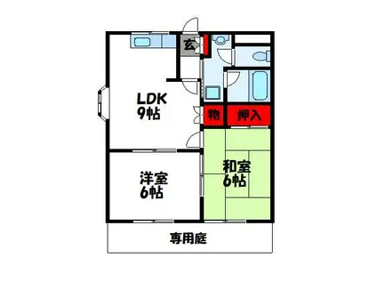 SUE STATION ハイツ(2LDK/1階)の間取り写真