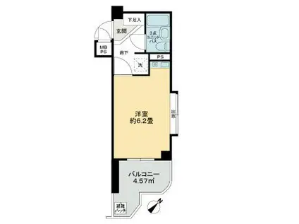 ライオンズマンションときわ台(ワンルーム/3階)の間取り写真