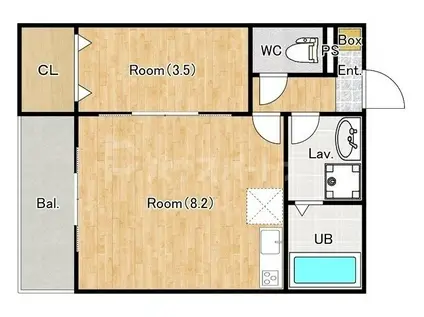 ジーメゾン松戸六実ディア(1LDK/1階)の間取り写真