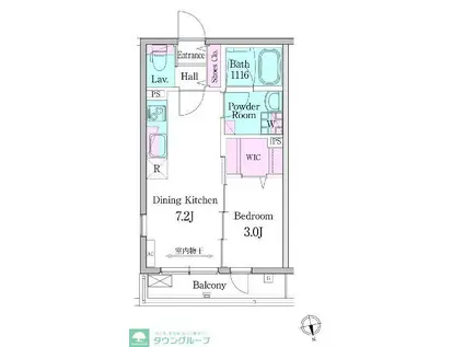 デュオメゾン高円寺駅前(1DK/3階)の間取り写真