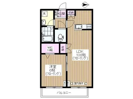 ル パン ブラン2(1LDK/2階)の間取り写真