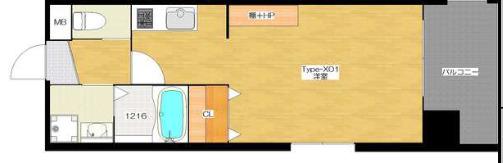 KAUNIS都島(ワンルーム/7階)の間取り写真