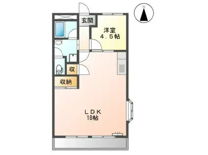 エクセルハイム大津(1LDK/3階)の間取り写真