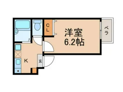 キャメル松戸岩瀬(1K/1階)の間取り写真