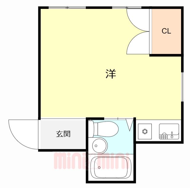 六甲トワニハウス(ワンルーム/2階)の間取り写真