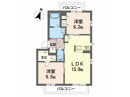 フルール八乙女(2LDK/2階)の間取り写真