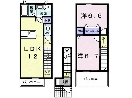 ユニメゾン青山(2LDK/2階)の間取り写真