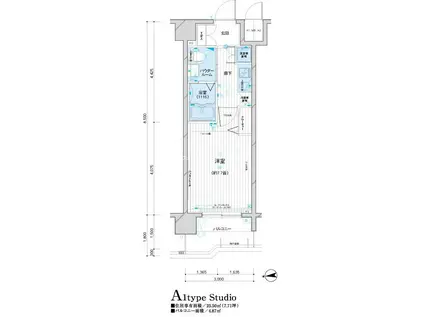 メインステージ元浅草(1K/14階)の間取り写真