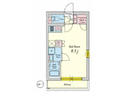 ルネサンスコート三軒茶屋カルム(ワンルーム/1階)の間取り写真