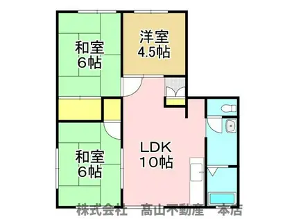 丸昭第2ビル(3LDK/2階)の間取り写真