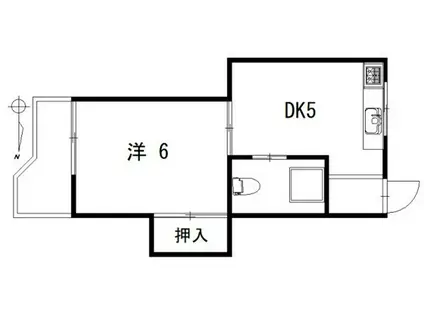 コーポ吉田(1DK/3階)の間取り写真