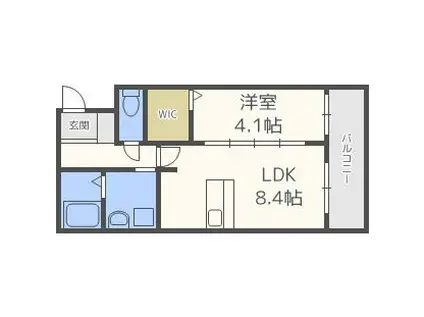 アヴェニール千里丘東(1LDK/1階)の間取り写真