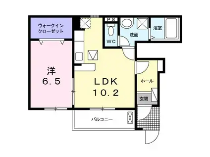 サンシャイン富堂(1LDK/1階)の間取り写真