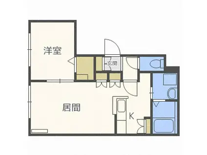 METEO(1LDK/2階)の間取り写真