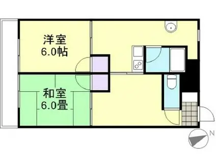 伸和マンション(3K/2階)の間取り写真