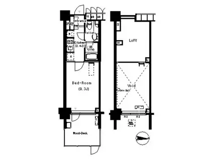 パークアクシス辰巳ステージ(ワンルーム/1階)の間取り写真