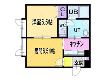 ワイズハウス(1LDK/2階)の間取り写真