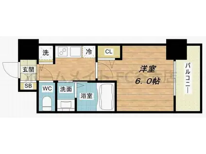 LIVECASA本町(1K/5階)の間取り写真