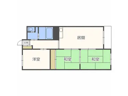 佐渡伏古マンション(3LDK/2階)の間取り写真