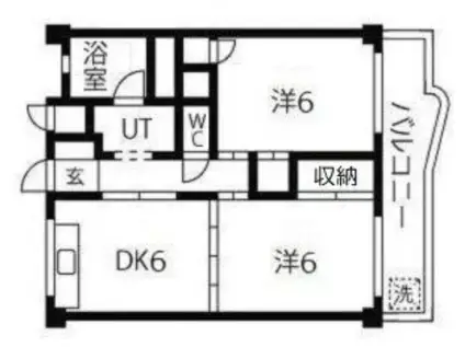 新高マンション(2DK/3階)の間取り写真