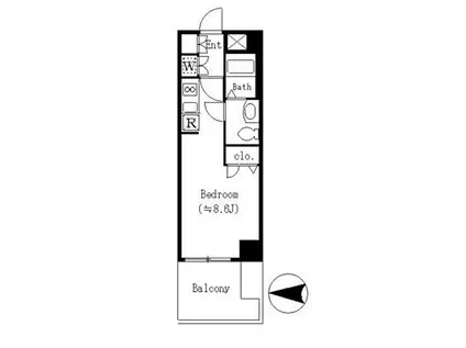 クロスレジデンス清澄白河(ワンルーム/4階)の間取り写真