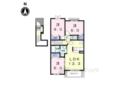 フェリス・ユーⅡ(3LDK/2階)の間取り写真