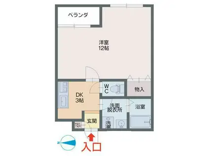 メゾン グェリール(1DK/1階)の間取り写真