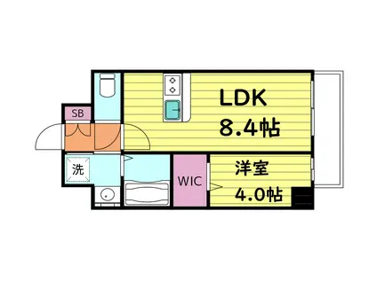 プレサンスOSAKA東中本エシデル(1LDK/7階)の間取り写真