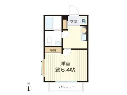 カワノイハイツ(1K/1階)の間取り写真