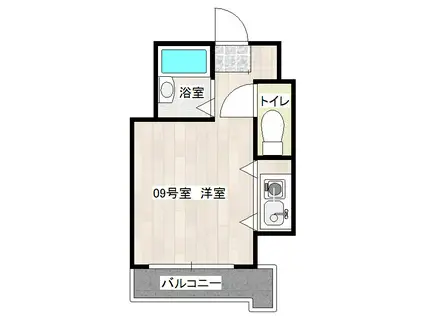 モアフィールド箱崎II(ワンルーム/8階)の間取り写真