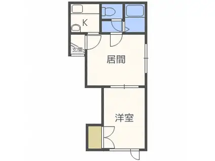 トワイライト弐番館(1LDK/1階)の間取り写真