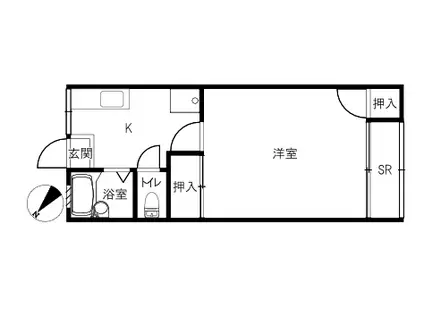 メゾンビューラ(1K/2階)の間取り写真