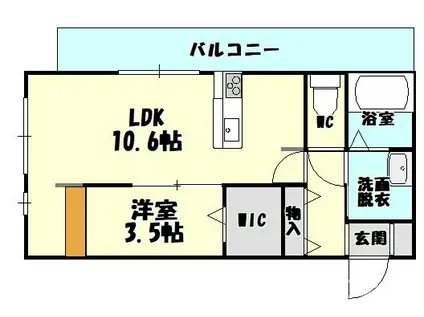D-ROOM REIWA(1SLDK/1階)の間取り写真