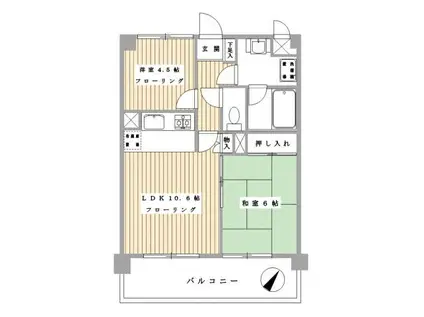 コスモ相模原(2LDK/2階)の間取り写真