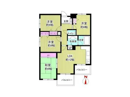 パークサイド野川公園(4LDK/2階)の間取り写真